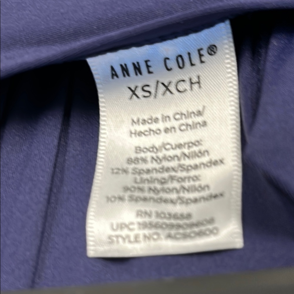 Anne Cole Navy Blue One Piece Swimsuit with Ruched Detailing - Picture 3 of 3